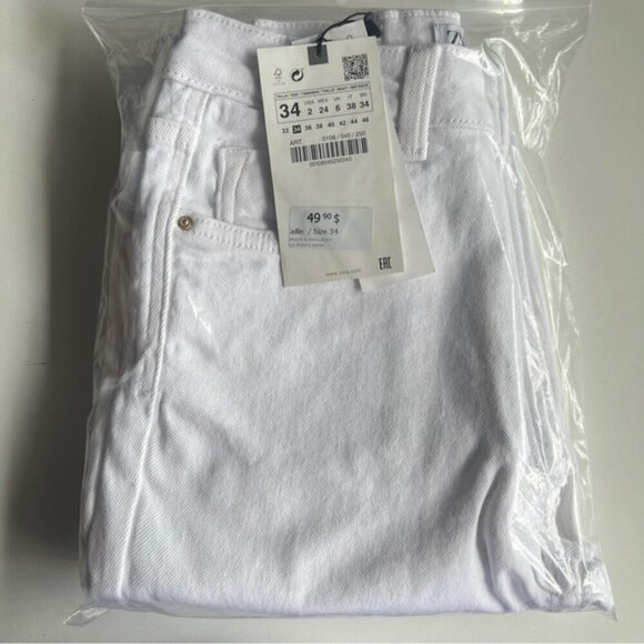 Zara, Women's High rise Mini Flare Pant - White. Size: 2 (US). NWT - Picture 2 of 8